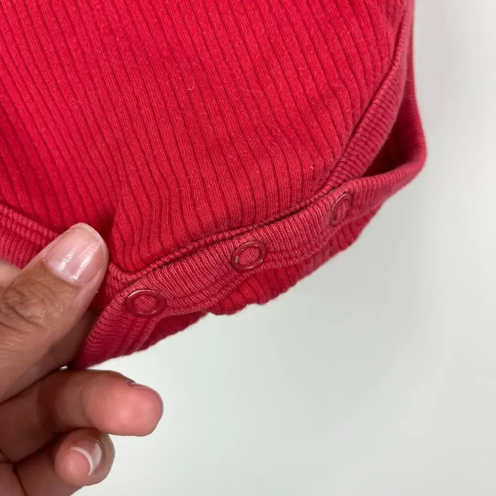 Vintage OshKosh B'gosh Ribbed Red Owl Bodysuit 6-9 Months